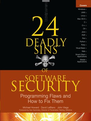 cover image of 24 Deadly Sins of Software Security